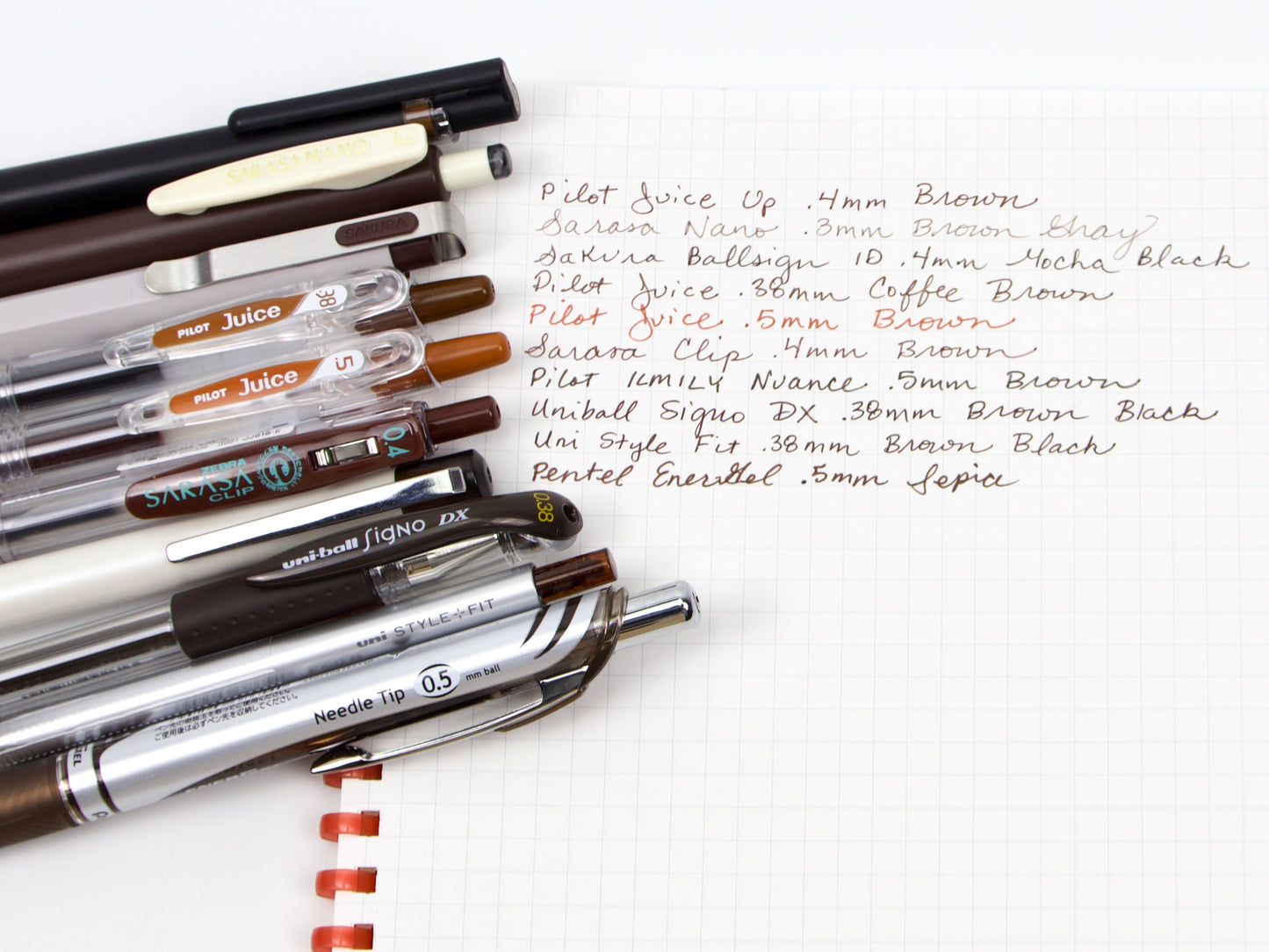 Brown Pen Sampler Set