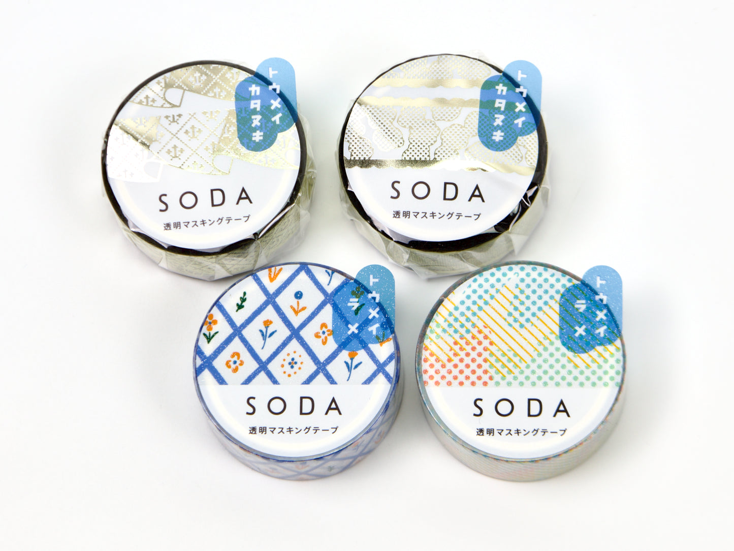 Cinta adhesiva transparente Hitotoki SODA Sparkle de 15 mm