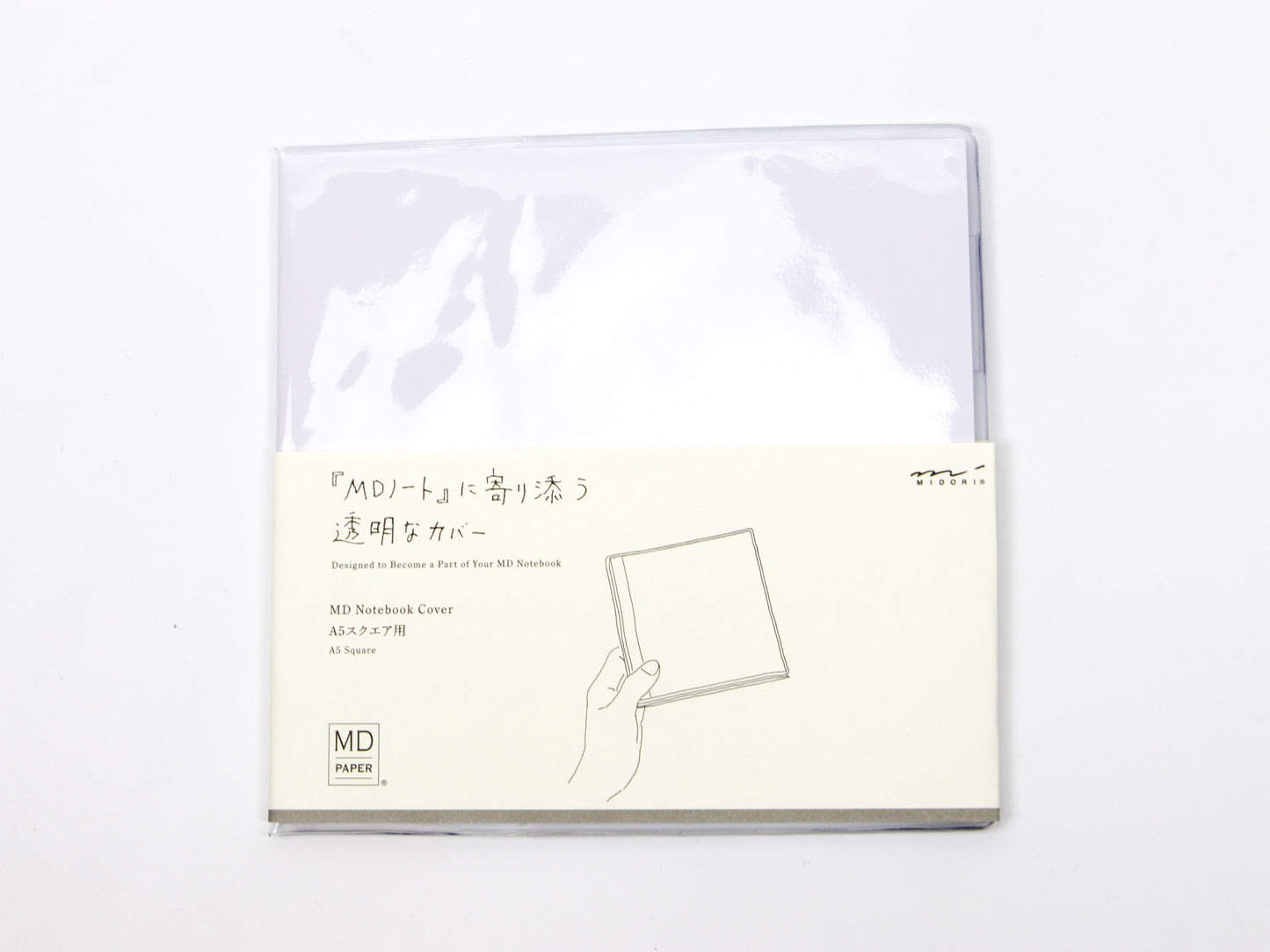 Cuaderno cuadrado A5 Midori MD Paper con tapa transparente