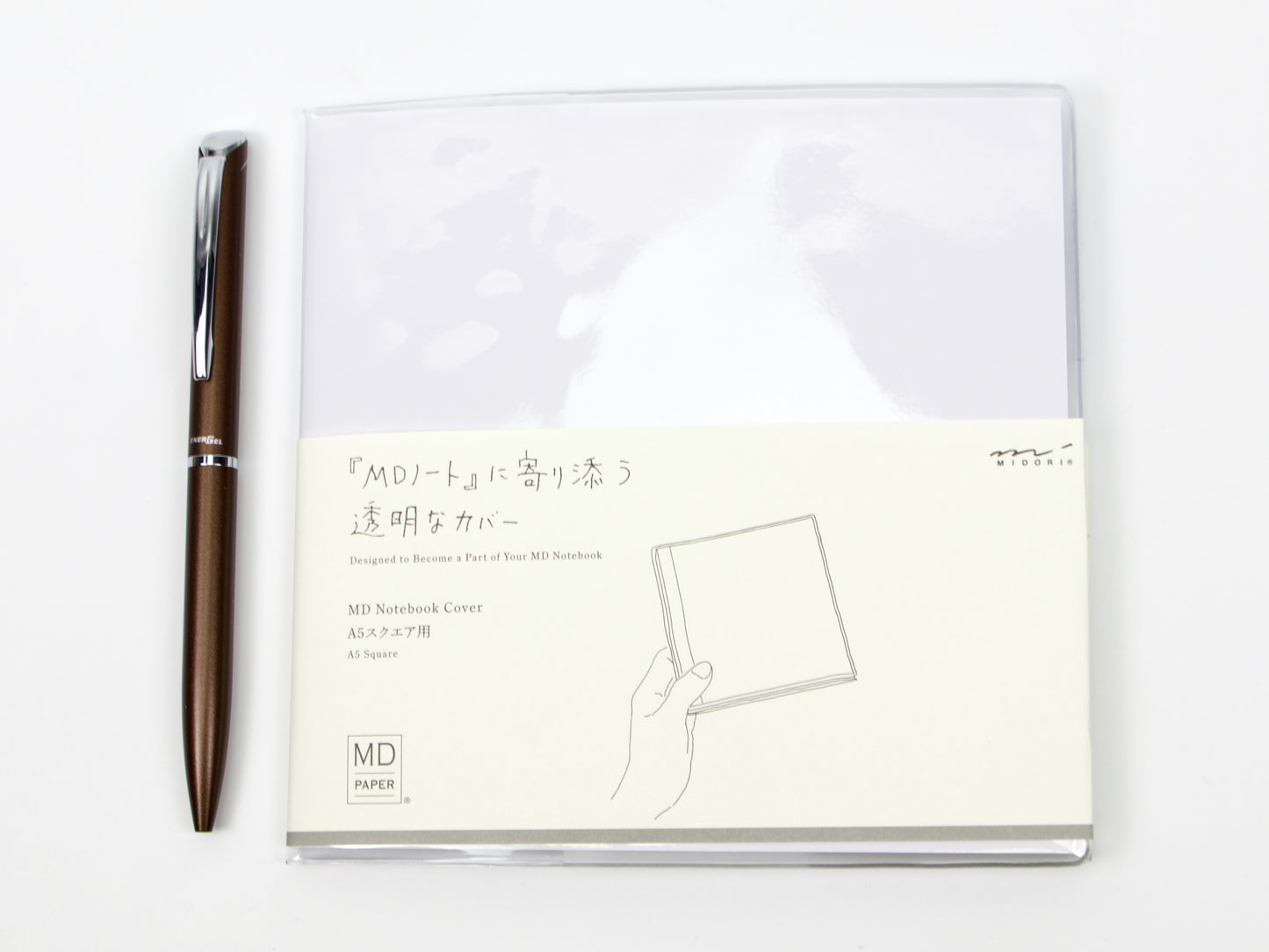 Cuaderno cuadrado A5 Midori MD Paper con tapa transparente