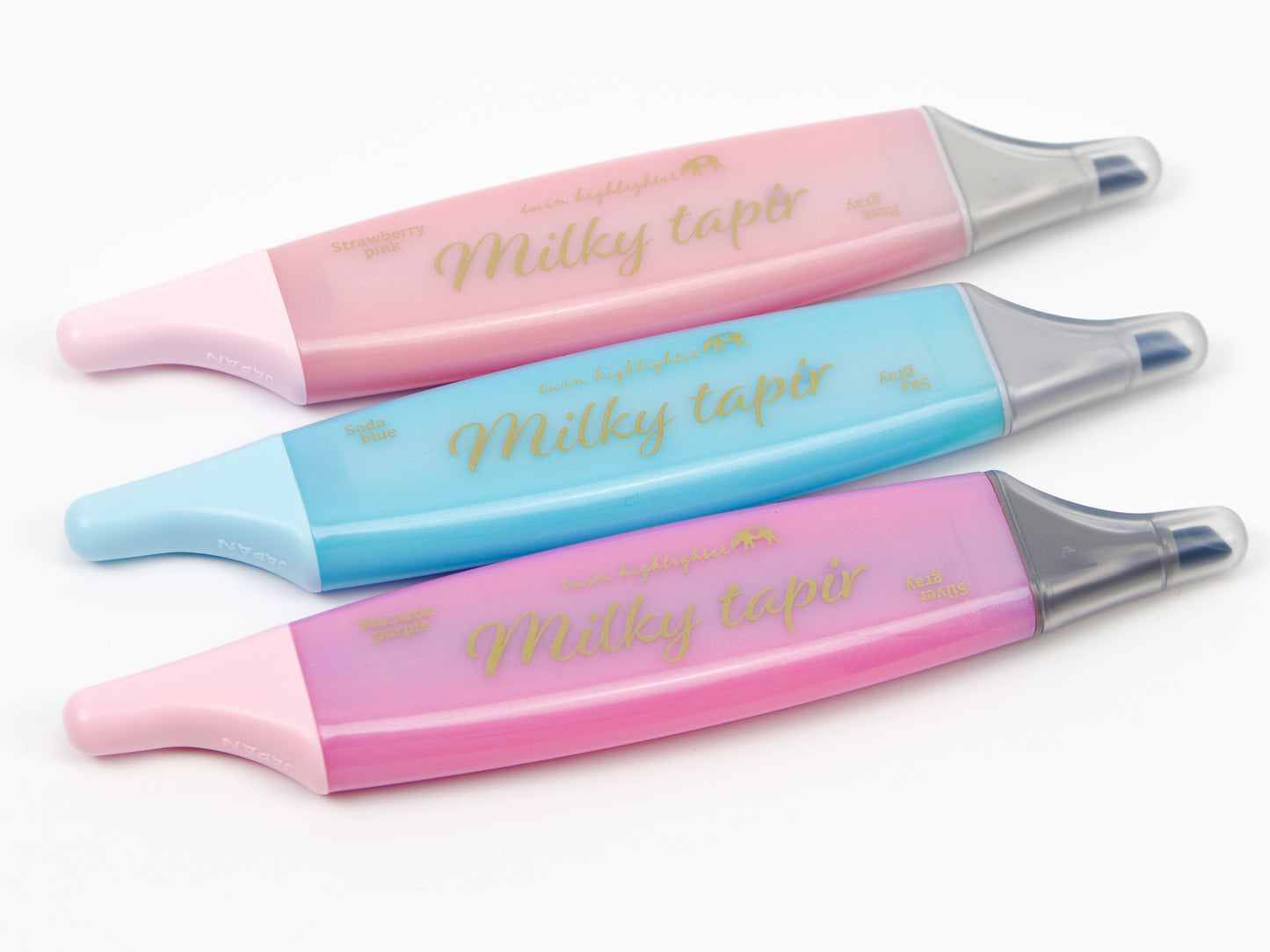 Coffret de 3 surligneurs parfumés Kobaru Milky Tapir