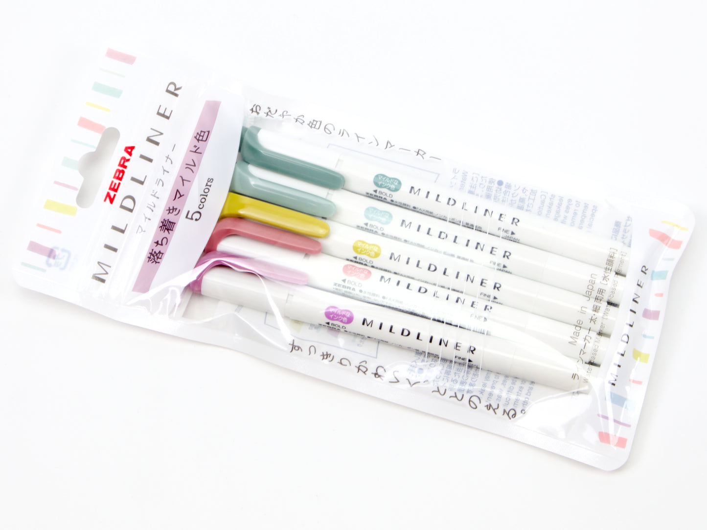 Paquete de 5 marcadores Zebra MildLiner