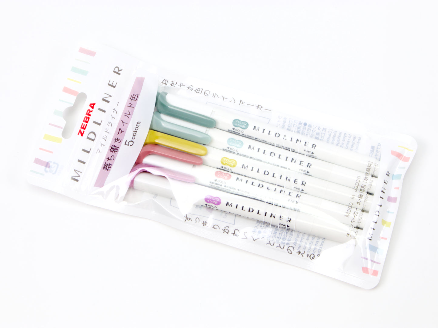 Paquete de 5 marcadores Zebra MildLiner