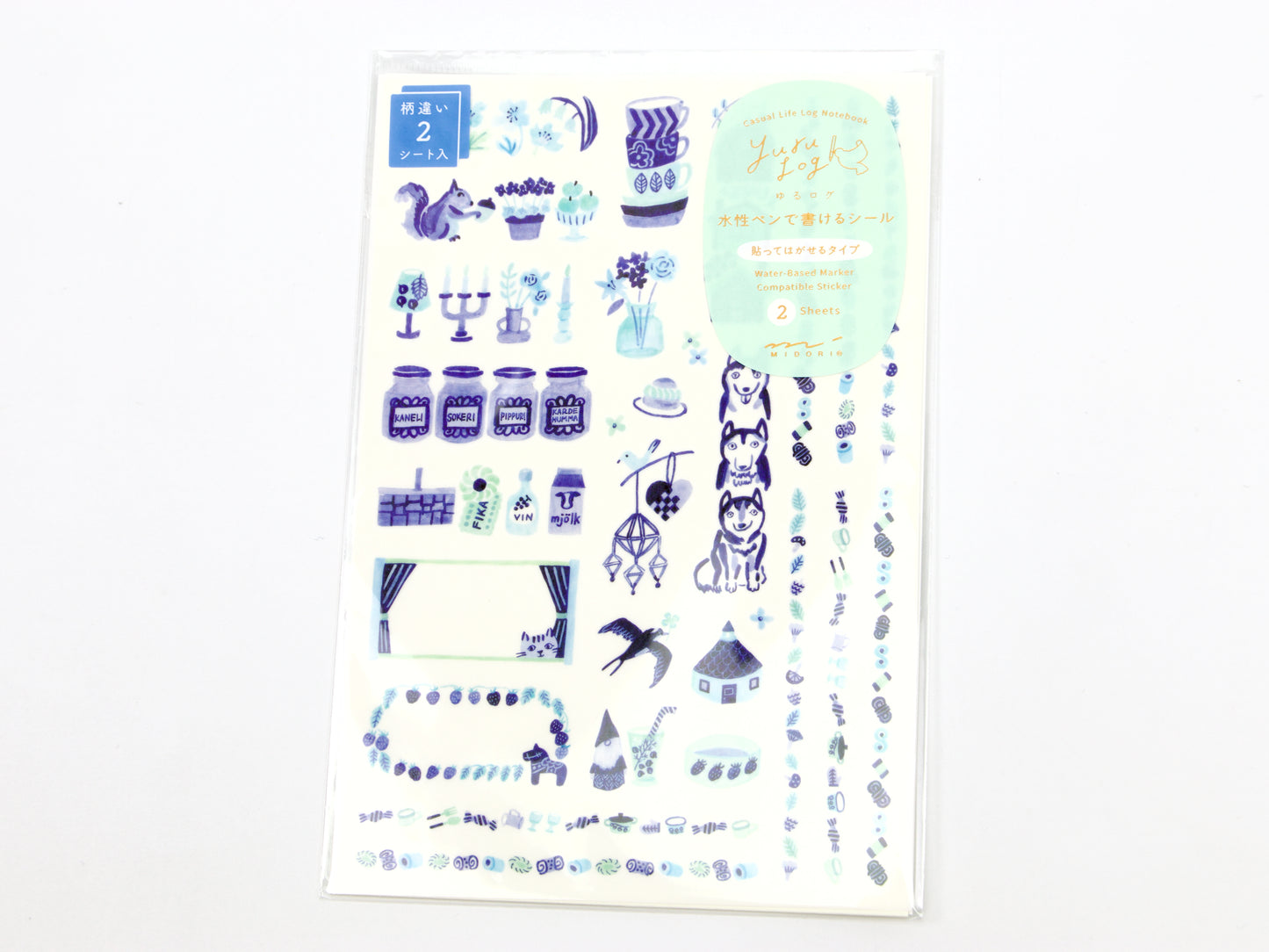 Pegatinas para escribir de Midori Yuru Log