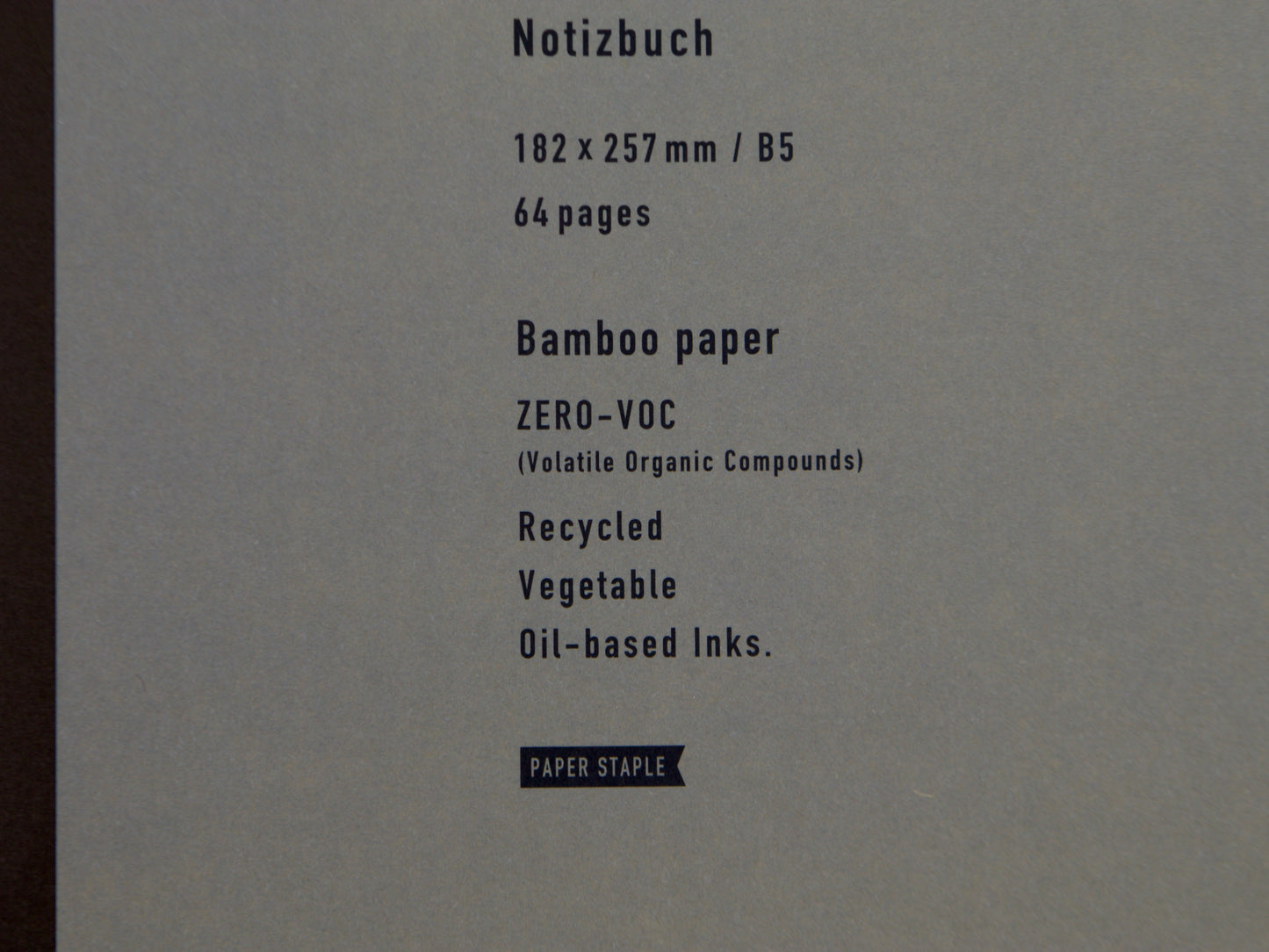 Mark's Inc. Carnet Bamboo Paper Notebook B5