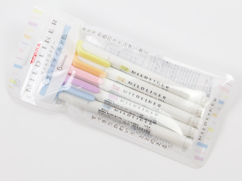 Paquete de 5 marcadores Zebra MildLiner