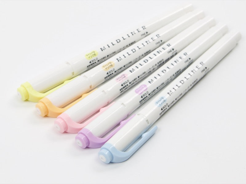 Paquete de 5 marcadores Zebra MildLiner