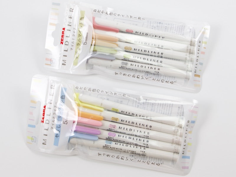Paquete de 5 marcadores Zebra MildLiner