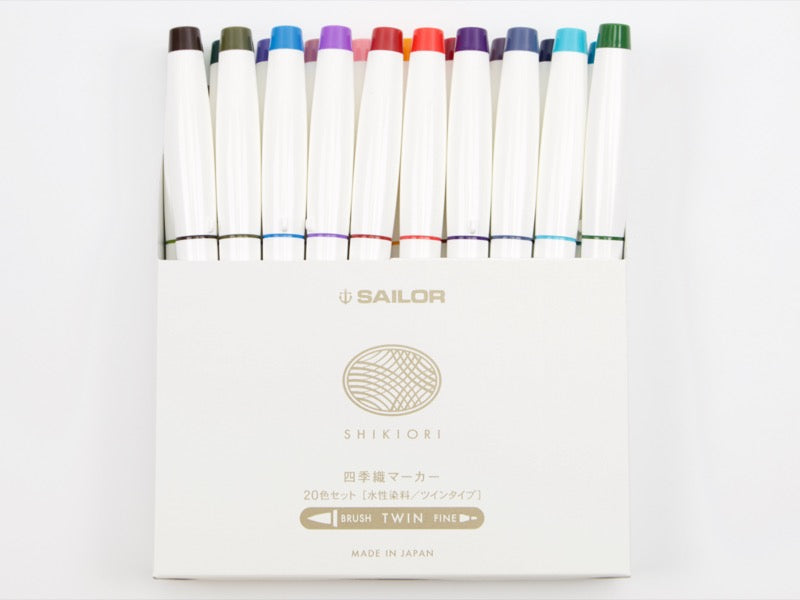 Juego de pinceles y tinta fina Sailor Shikiori de 20 colores